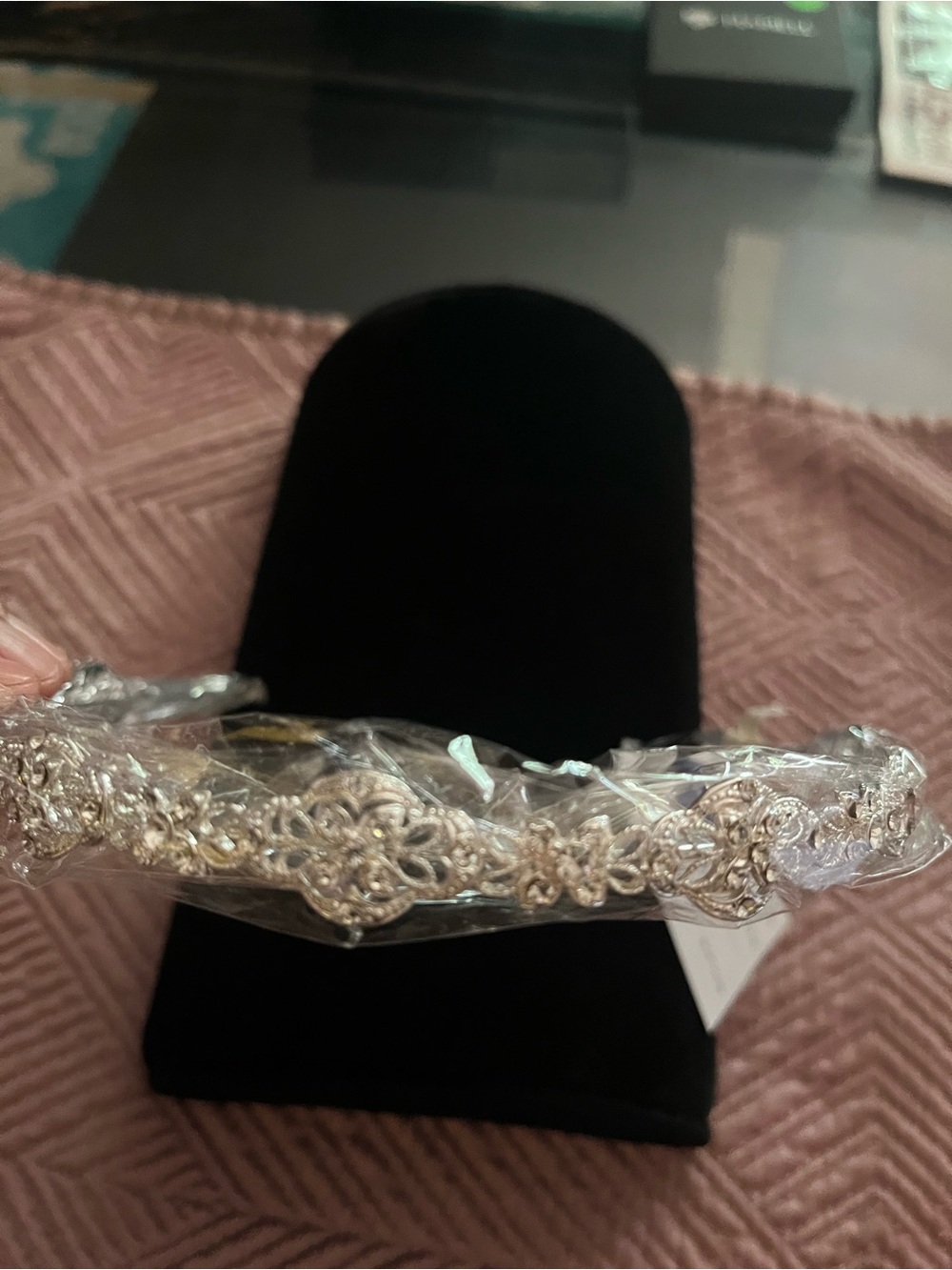 Delicate Silver Floral Filigree Headband for Women